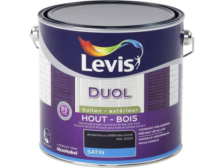 Levis Duol houtlak zijdeglans 2,5l donkerblauw