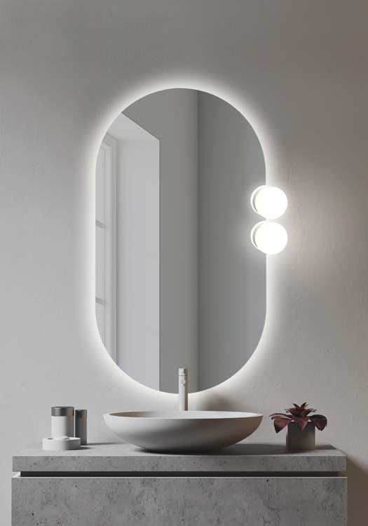Spiegelverlichting badkamer rond chroom 485 lumen 5W