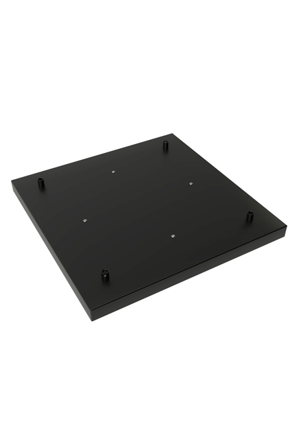 Support de plafond carré mat noir 400x400 mm 4 trous