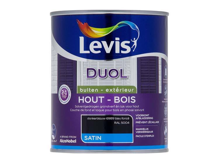 Levis Duol houtlak zijdeglans 0,75l donkerblauw