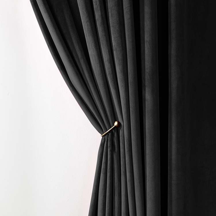 Gordijnen zwart velvet ringen 290x270cm