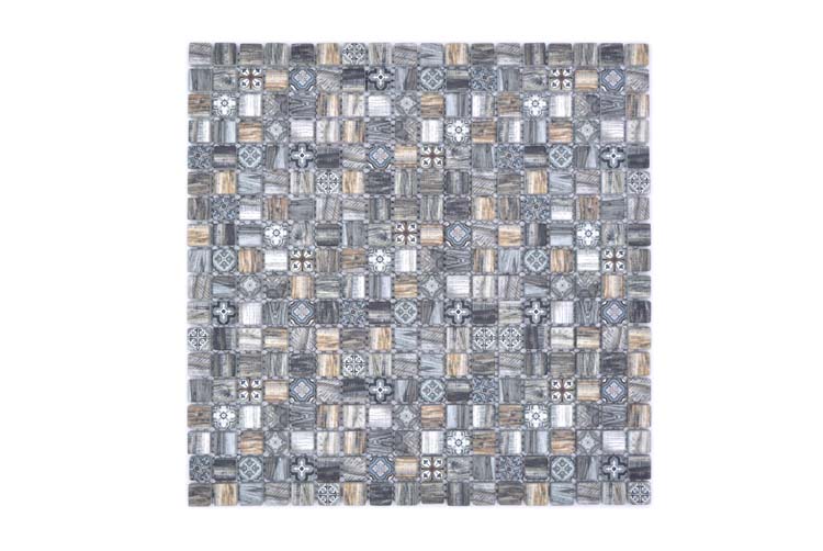 Mosaïque retro mix brune foncé 30 x 30 cm