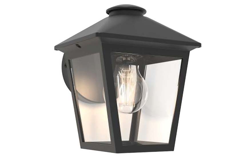 Wandlamp buiten - E27 - 25W - IP44 - zwart - glas