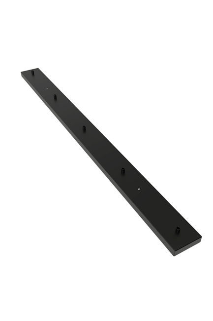 Plafondhouder rechthoek mat zwart 1300x100 mm 5 gaten