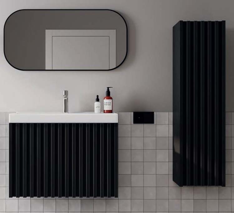 Meuble de salle de bain Daxx noir 800 mm