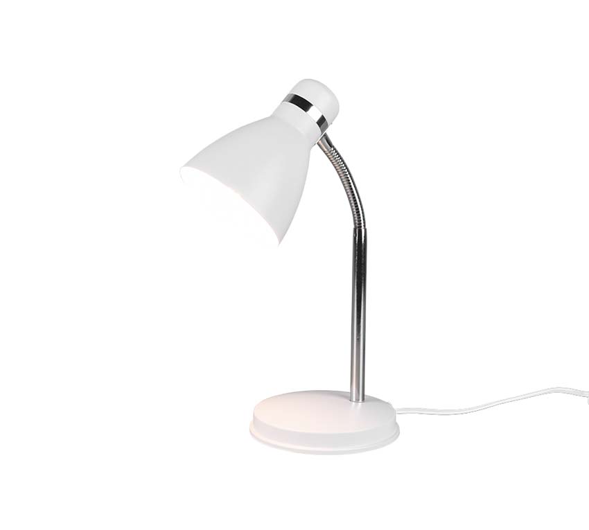 Bureaulamp - wit - E27 - excl lamp - Ø 14.5 cm - hoogte 33 cm