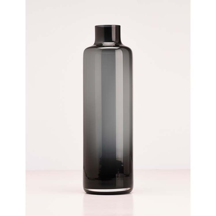 Vase Salt&Pepper verre noir fumé H39 cm