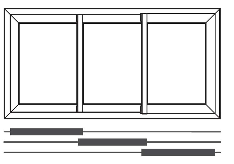 Fenêtre coulissant Belio alu blanc - 3 vantaux / 3 rails sur mesure