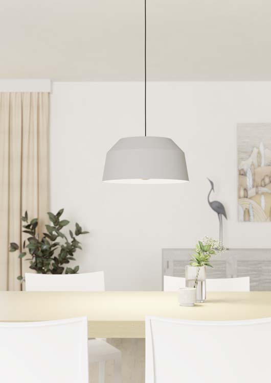 Hanglamp Asir grijs E27 D380mm