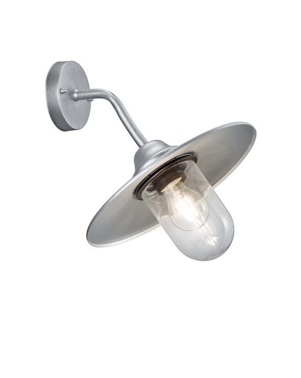 Wandlamp inox excl lamp LED mogelijk 1 lamp H35cm