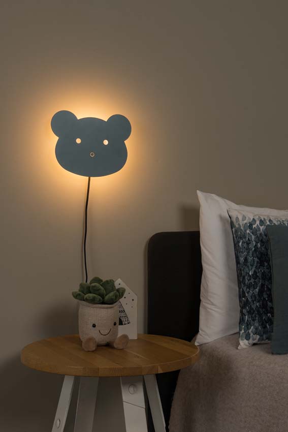 CHARLIE - Wandlamp Kinderkamer - LED Dim to warm - 1x7W 2600K/2700K - Blauw