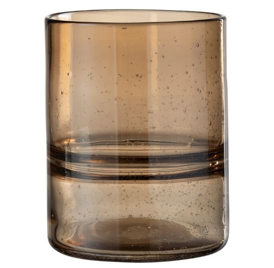 Vase et porte-bougies en 1 - verre - ambre - 16 x 20 cm