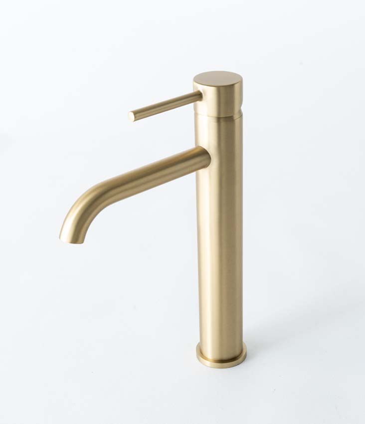 Robinet de lavabo Maddi surélevé brushed gold