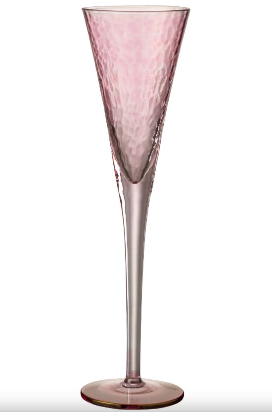 Champagneglas roze 28 cm