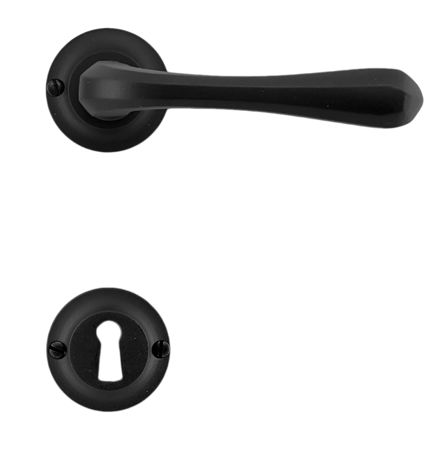 Poignée de porte noir Alassio 11cm