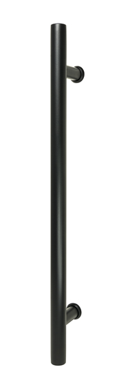 Deurtrekker rond zwart voor glazen deur 40cm - 19mm