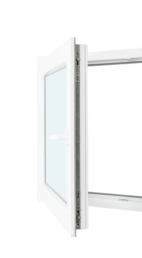 1-VL draaikiepraam pvc wit budget mat glas B500XH600 mm rechts