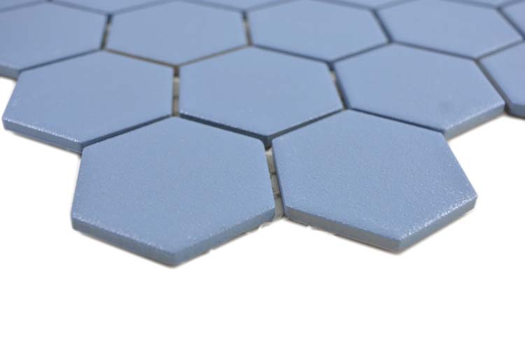 Mosaïque hexagone bleue/verte 32,5 x 28,1 cm