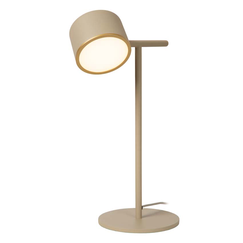 Lucide GIAN - Lampe de table - LED Dim. - 1x9W 2700K - Taupe