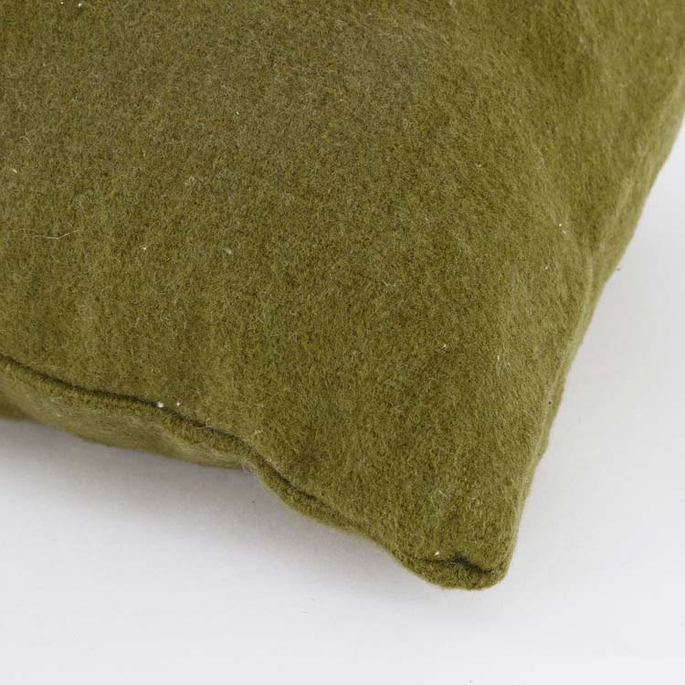 Coussin cotton vert olive 55x35x10 cm