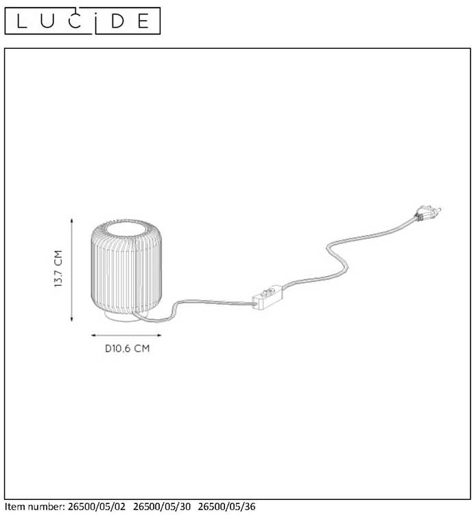 Lucide TURBIN - Lampe de table - LED - 1x5W 3000K - Gris