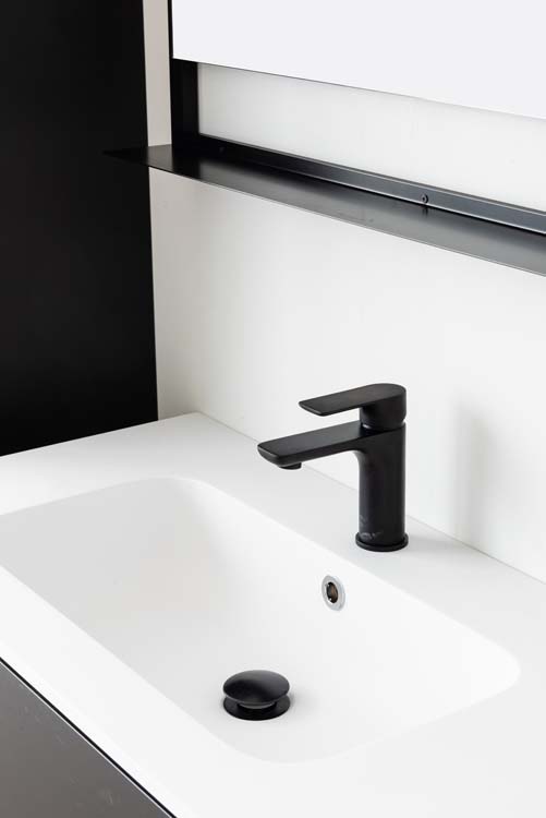 Meuble salle de bain Puro noir mat 900mm lavabo mat