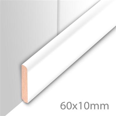 Plinthe mdf 10x60x2600mm - Super blanc mat