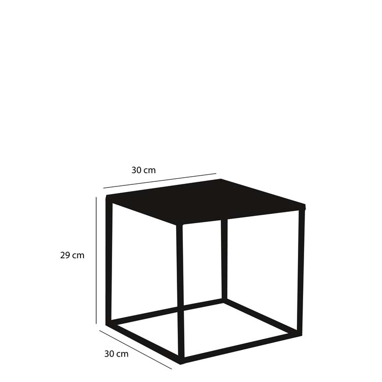 Table d'appoint noire en fer 35x35x33 cm