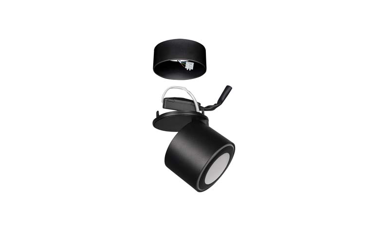 Spot en applique noir mate incl 1x5W - 3000K - 450LM