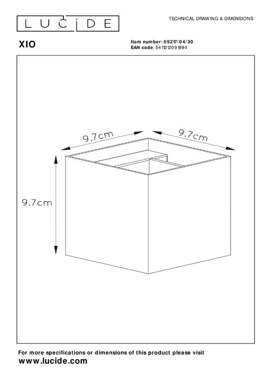 XIO - Applique murale - LED Dim. - G9 - 1x4W 2700K - Noir