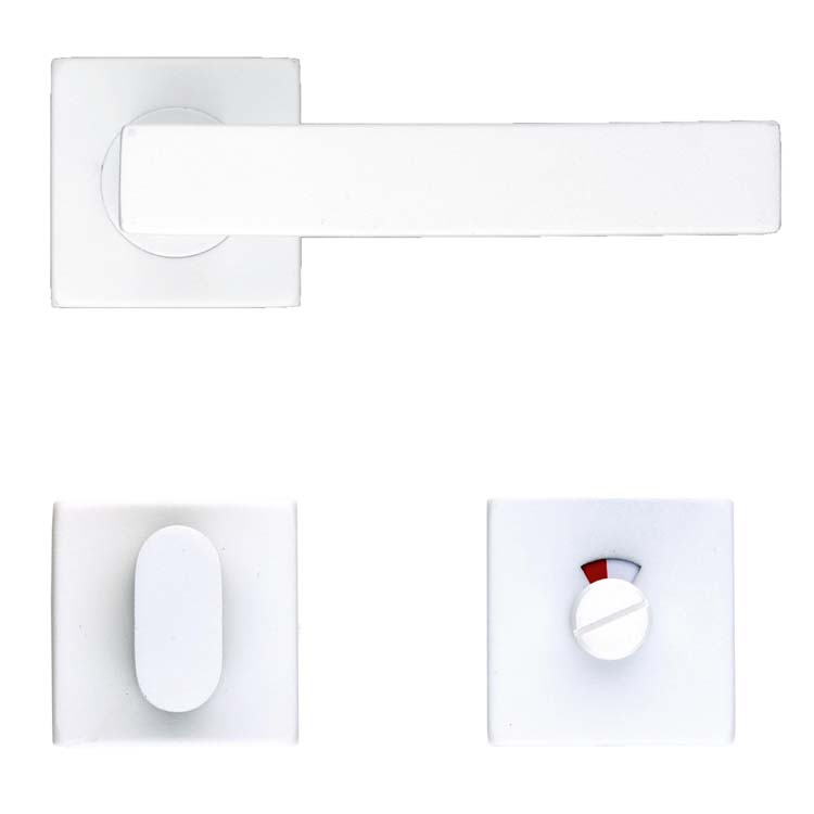Poignée de porte trani blanc avec serrure toilette