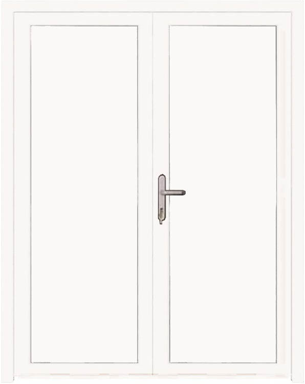 Porte extérieure pvc blanche/blanche double panneau plein G SUR MESURE