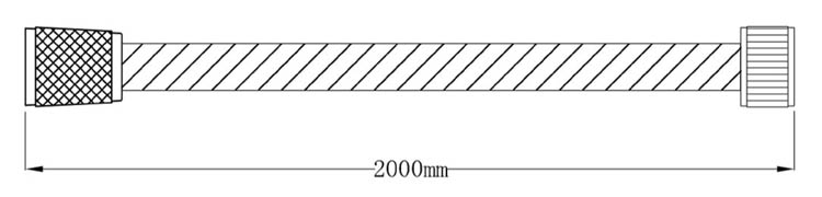 Doucheslang 200cm chroom-zwart kunststof