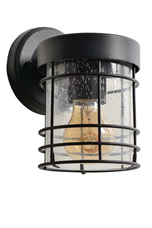 Lucide KEPPEL - Wandlamp Buiten - E27 - IP23 - Zwart