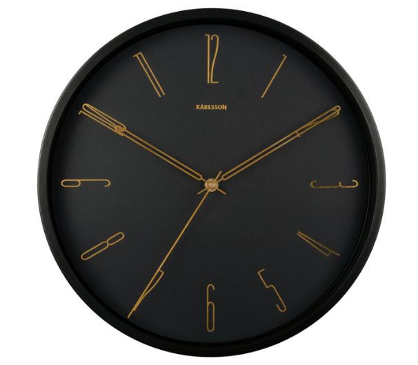 Horloge murale métal noir 35x4 cm