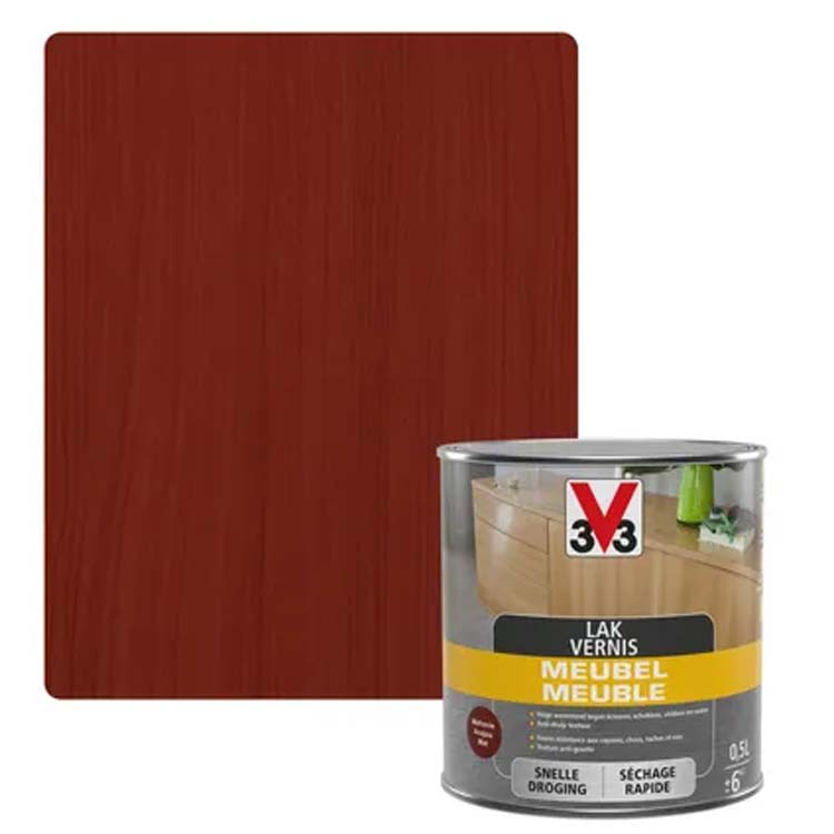 V33 vernis meuble déco acajou mat 0,5l