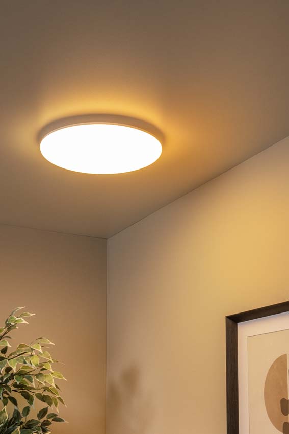 Lucide OLSON - Plafonnier - Ø 35 cm - LED Dim. - CCT - 1x36W 3000K/6500K - Opalin