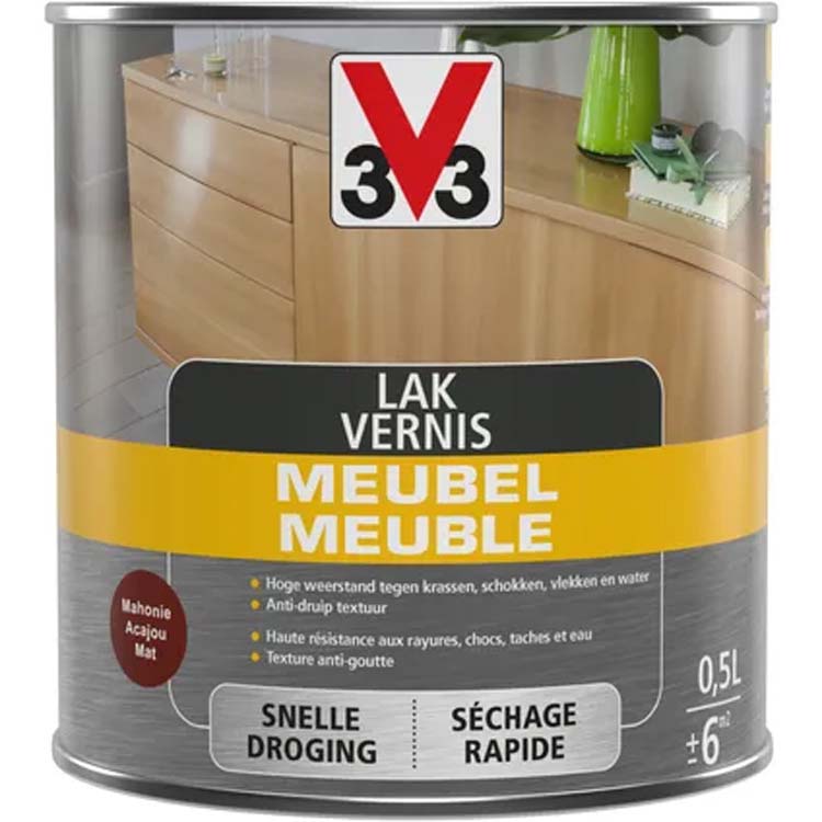 V33 vernis meuble déco acajou mat 0,5l