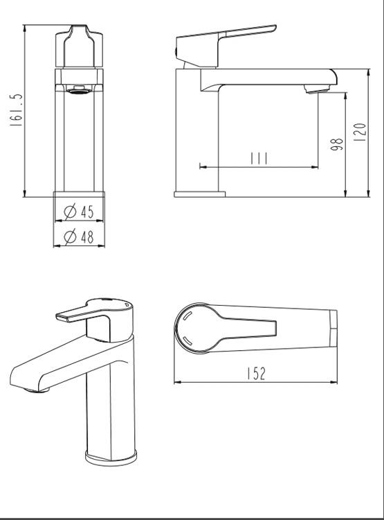 Robinet de lavabo Vera 16,15cm chrome