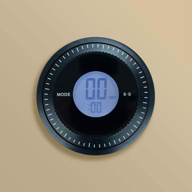 Timer et horloge combi noir 10x3.5 cm