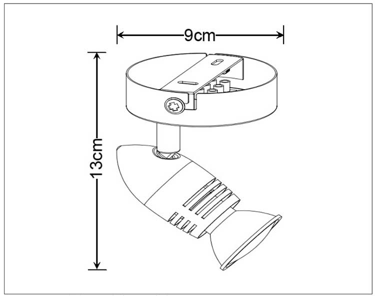 Lucide CARO-LED - Wandspot - Ø 9 cm - LED - GU10 - 1x5W 2700K - Mat chroom