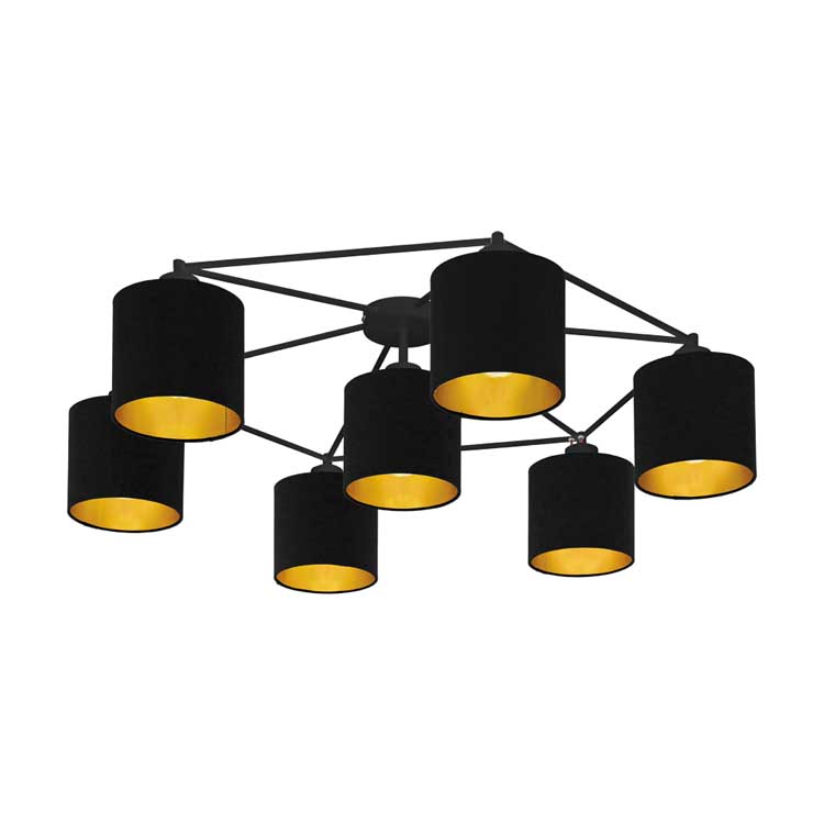 Eglo STAITI - Plafondlamp - E27 - 7X40W - Zwart