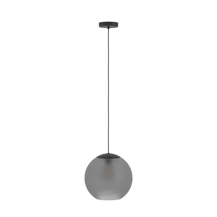 Hanglamp zwart-grijs gerookt E27