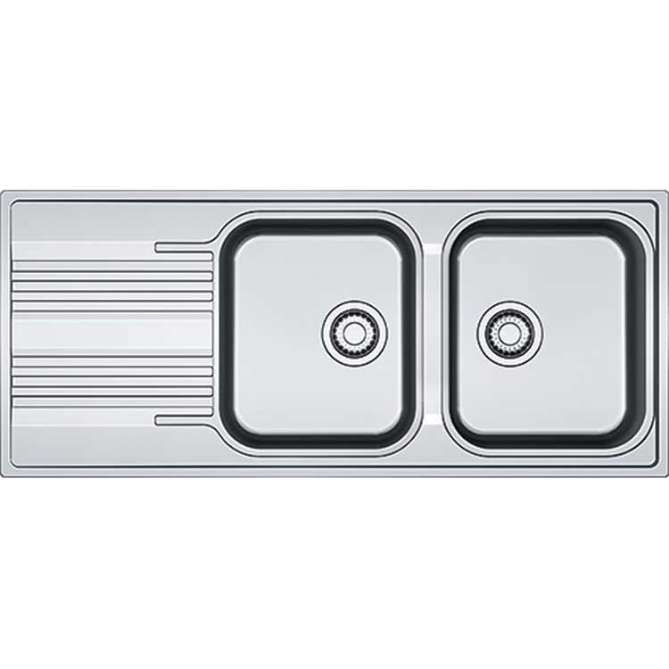 Franke inbouwspoelbak Smart 2bak 1160x500mm omkeerbaar glad