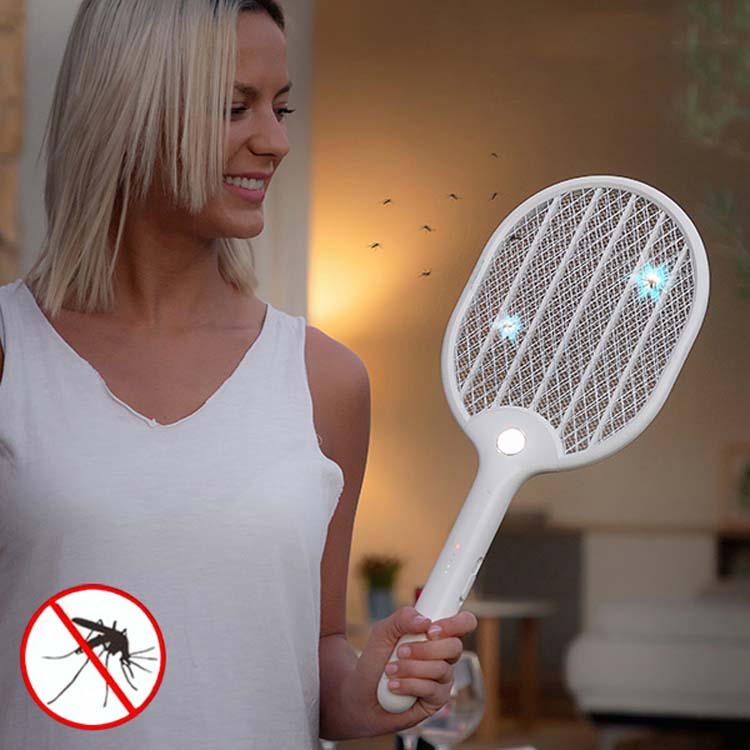 insecticide rechargeable racket avec led et dock de mise en charge