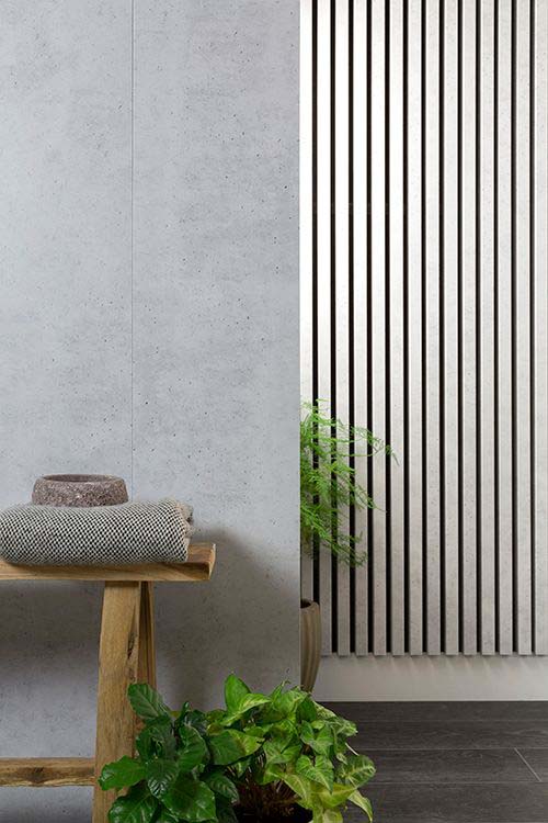 Decoratief wandpaneel Line Up 20x300x2770 zwart-beton