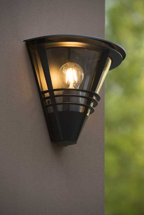 Lucide LIVIA - Wandlamp Buiten - E27 - IP44 - Zwart