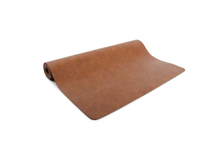 chemin de table Lay aspect cuir brun 135x50 cm