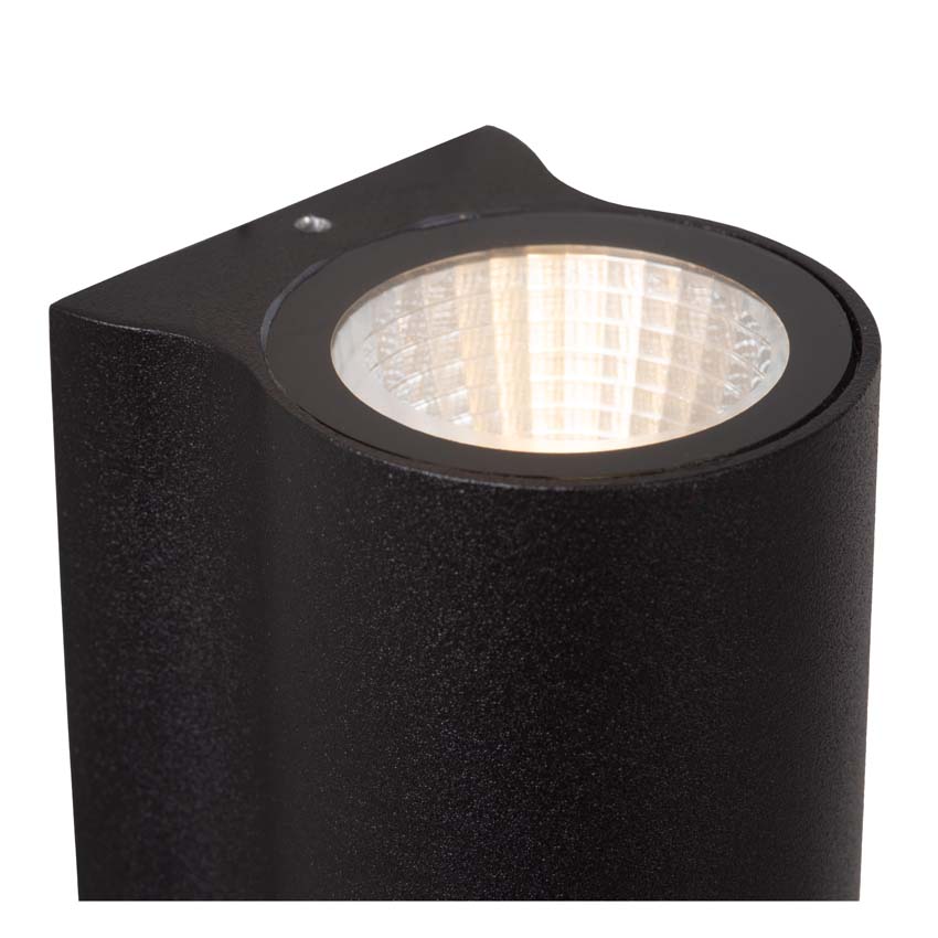 Lucide AKRA - Wandlamp Binnen/Buiten - LED - 2x6,5W 2700K - IP54 - Zwart