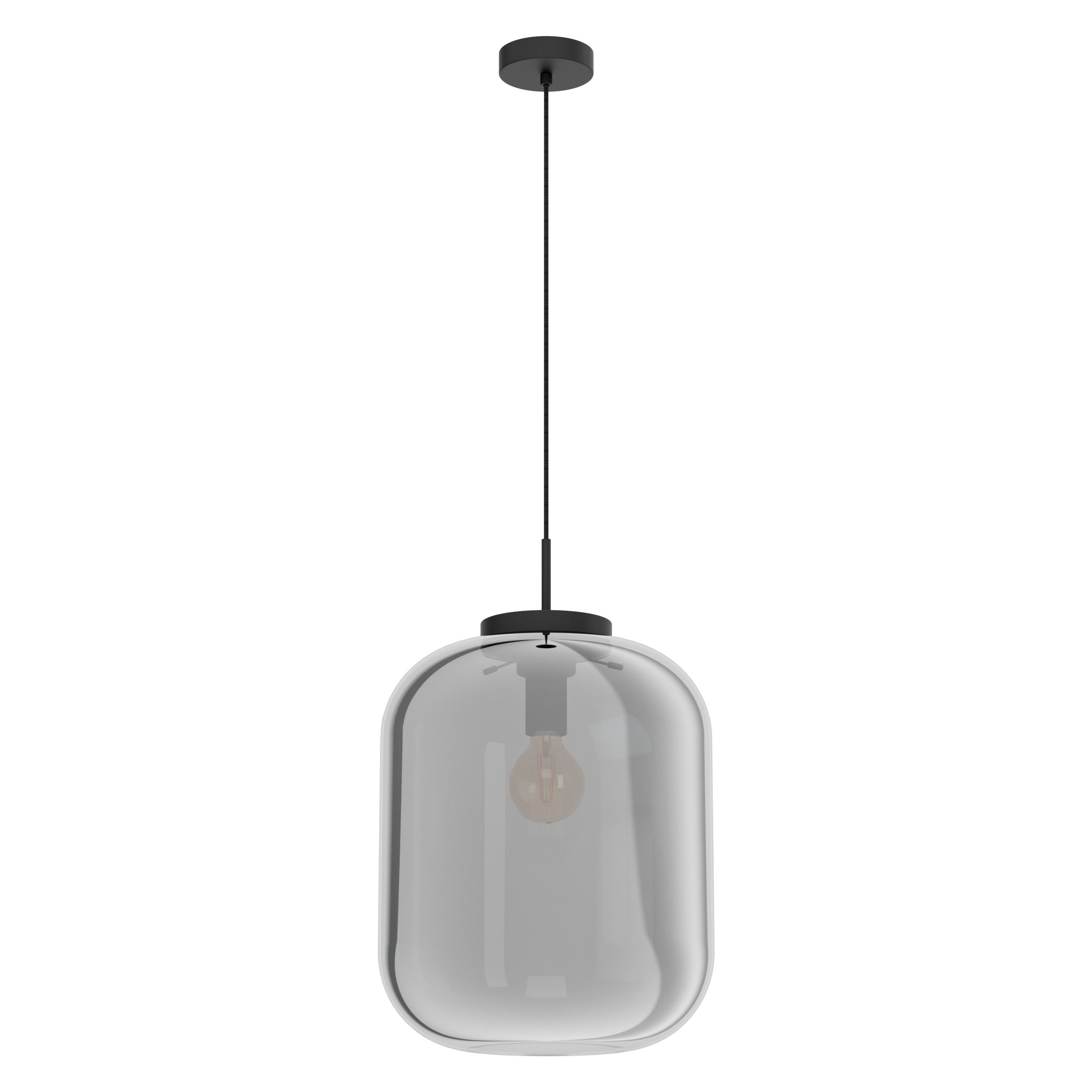 Hanglamp - Staal/Glas - H 150 cm - Dia 35 cm - zwar